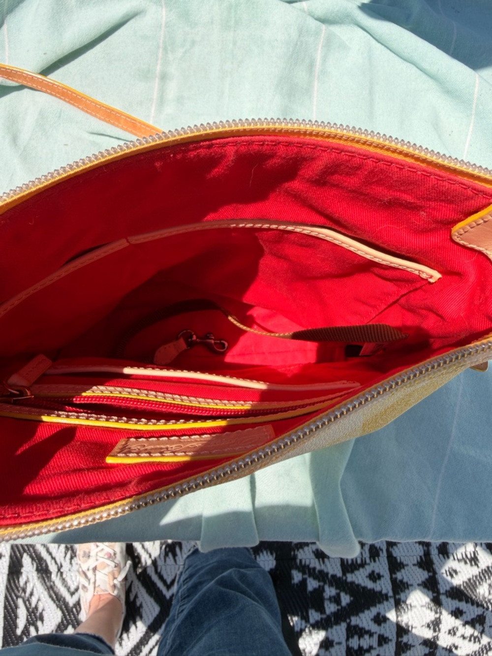 Dooney & Bourke Quadretto Check Yellow Crossbody - Picture 5 of 6